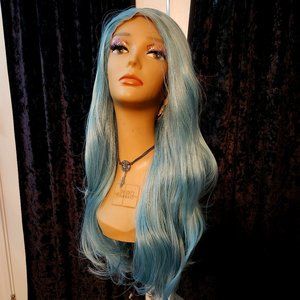 slate blue lace front wig free part Powder Room D